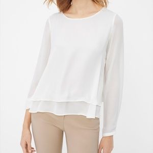 NWT WHBM White Double Layer Blouse